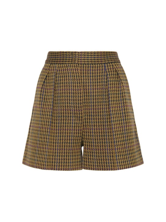 Max Mara: Shorts aus Wollmischung - Gelb/Lila - women_0 | Luisa Via Roma