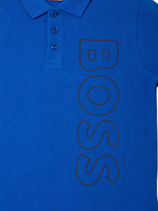 Boss: コットンピケポロシャツ - kids-boys_1 | Luisa Via Roma