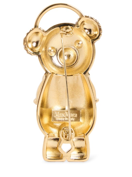 Max Mara: Shiny Winter Teddy pin - Gold - women_1 | Luisa Via Roma