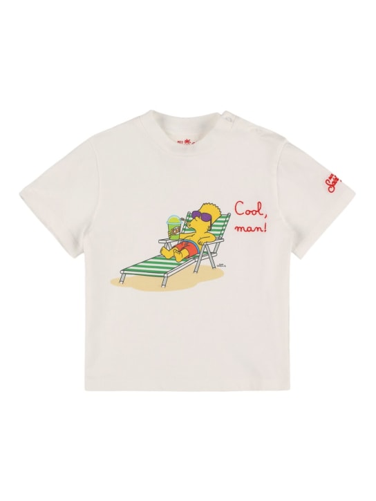 Mc2 Saint Barth: Bart Simpson print cotton jersey t-shirt - White - kids-boys_0 | Luisa Via Roma