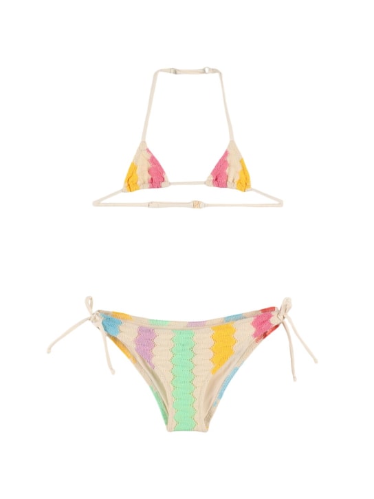 Mc2 Saint Barth: Wave pastel print bikini - Renkli - kids-girls_0 | Luisa Via Roma