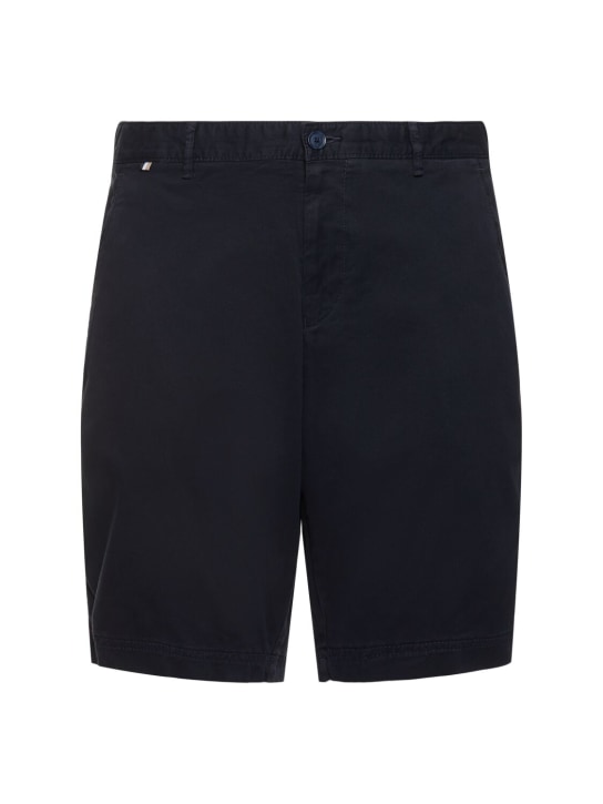 Boss: Shorts de algodón stretch - Azul Oscuro - men_0 | Luisa Via Roma