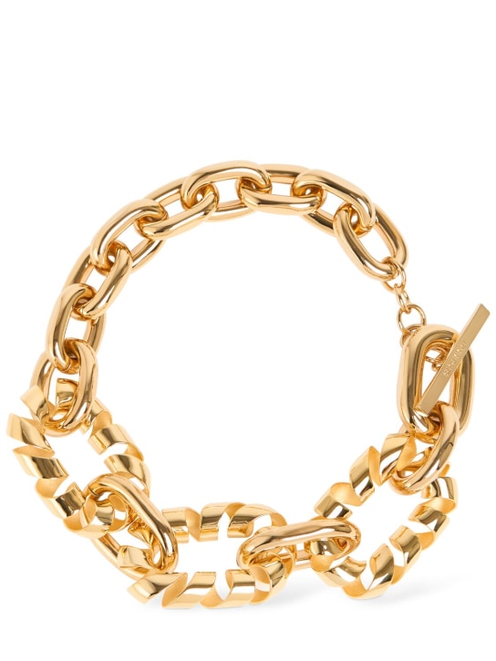 Rabanne: XL Link twist collar necklace - Altın Rengi - women_0 | Luisa Via Roma