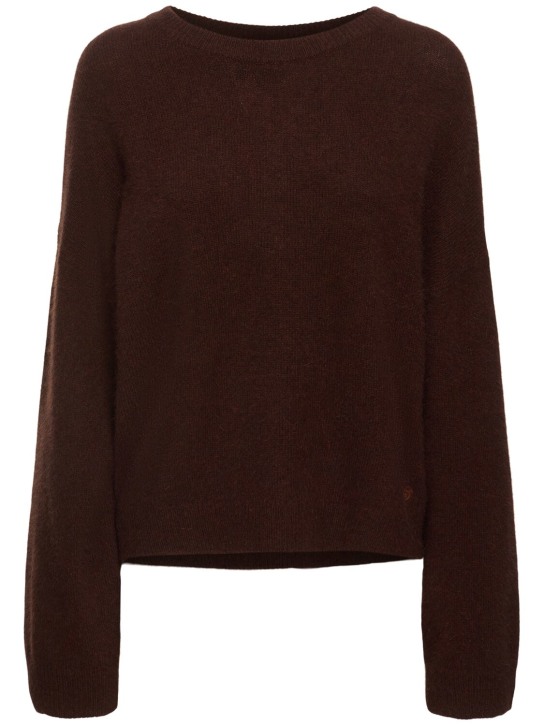 Loulou Studio: Ropo wool blend crewneck sweater - Brown - women_0 | Luisa Via Roma