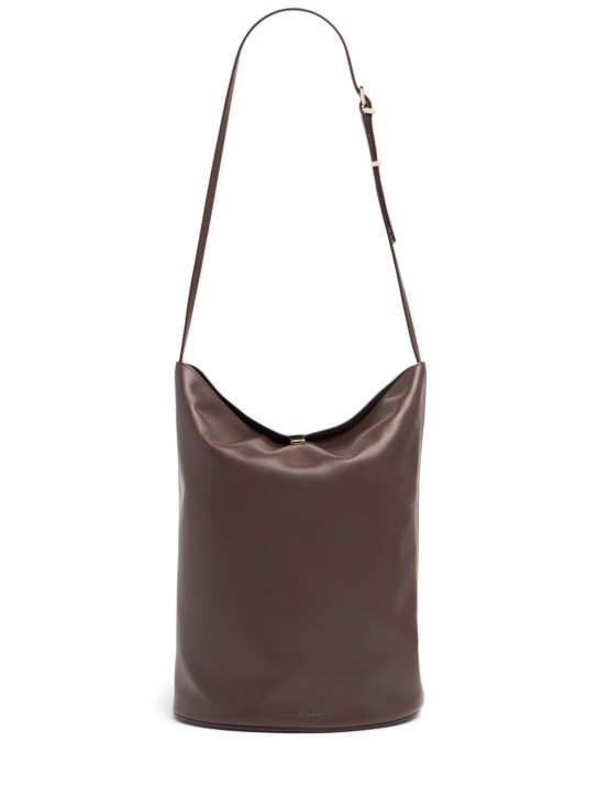 Loulou Studio: Cate leather bucket bag - Choco - women_0 | Luisa Via Roma