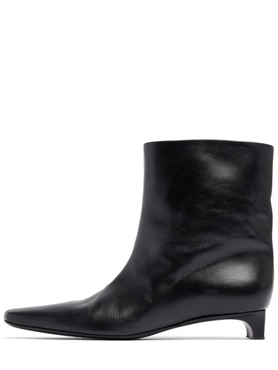 Loulou Studio: 30mm Celine leather ankle boots - Black - women_0 | Luisa Via Roma