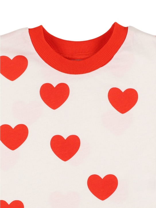 Mini Rodini: Heart printed organic cotton t-shirt - Kırmızı - kids-girls_1 | Luisa Via Roma