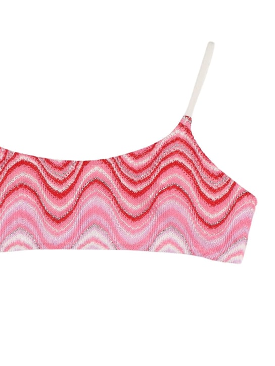 Mc2 Saint Barth: Printed waves bikini - Pink/Multi - kids-girls_1 | Luisa Via Roma