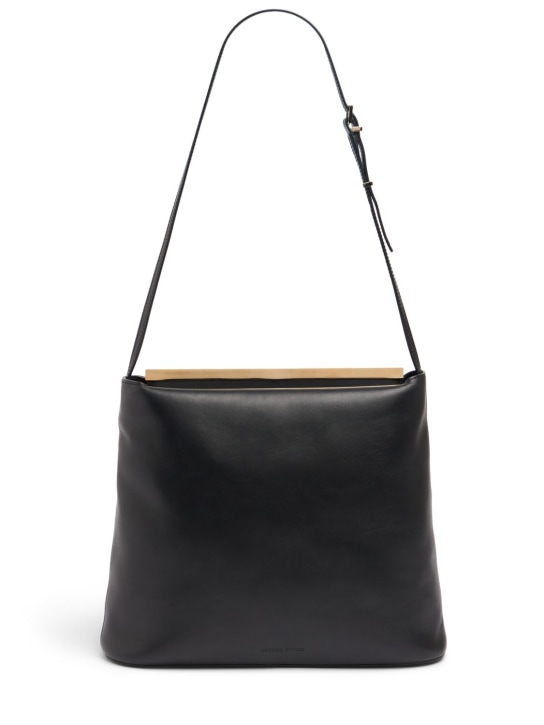Loulou Studio: Linda leather shoulder bag - Black - women_0 | Luisa Via Roma
