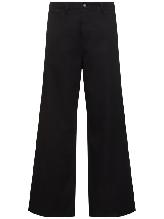Burberry: Pantalones chinos de algodón - Negro - men_0 | Luisa Via Roma