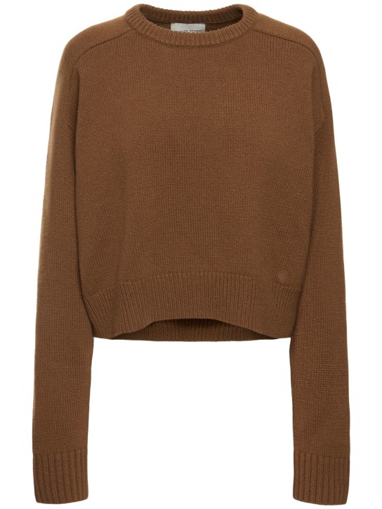 Loulou Studio: Bruzzi oversize wool blend sweater - Brown - women_0 | Luisa Via Roma