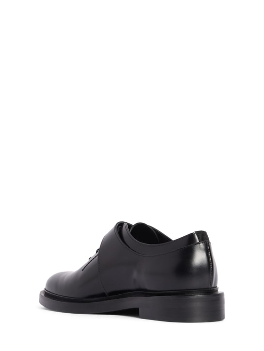 Max Mara: 20mm Leather lace-up shoes - Black - women_3 | Luisa Via Roma