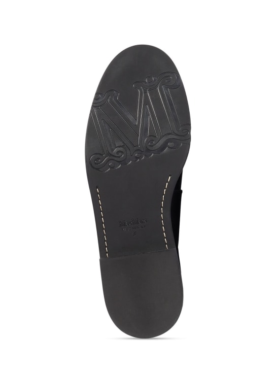 Max Mara: 20mm Leather lace-up shoes - Black - women_5 | Luisa Via Roma