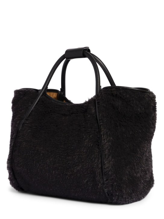 Max Mara: Small TMarin2 teddy top handle bag - Grey - women_1 | Luisa Via Roma