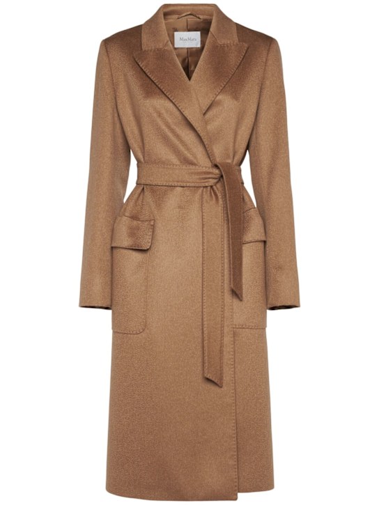 Max Mara: Nyssa belted cashmere long coat - women_0 | Luisa Via Roma