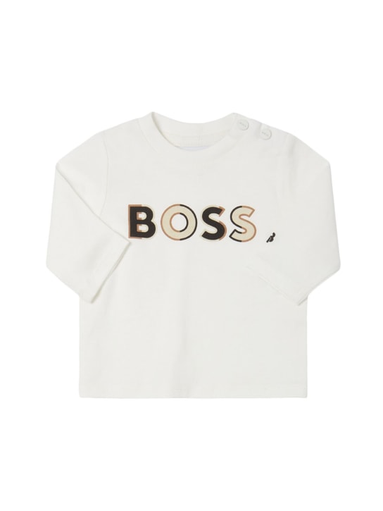 Boss: Camiseta de algodón jersey - kids-girls_0 | Luisa Via Roma