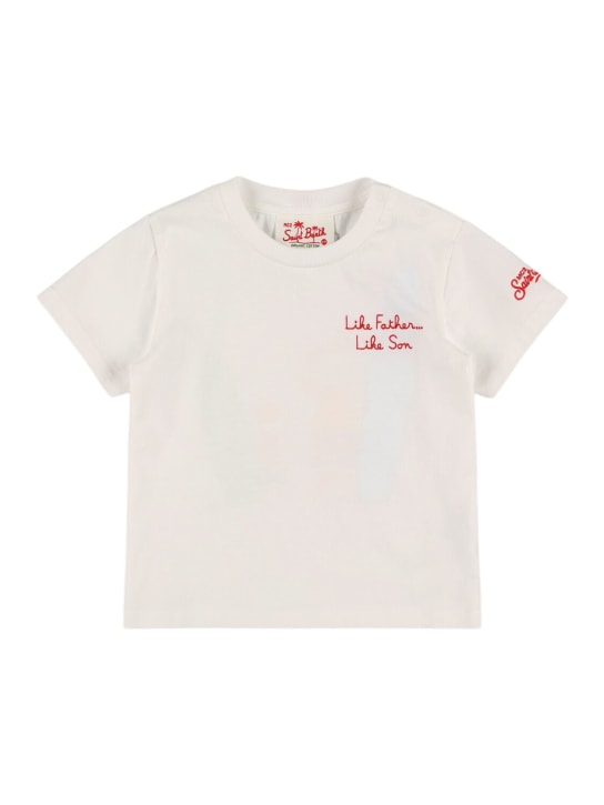 Mc2 Saint Barth: T-shirt en jersey de coton imprimé Les Simpson - Blanc - kids-boys_0 | Luisa Via Roma