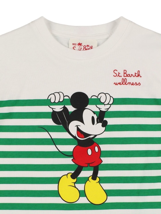 Mc2 Saint Barth: Mickey Mouse米奇印花棉质平纹针织T恤 - kids-boys_1 | Luisa Via Roma