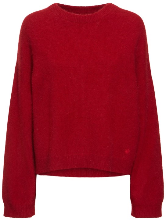 Loulou Studio: Ropo wool blend crewneck sweater - Red - women_0 | Luisa Via Roma