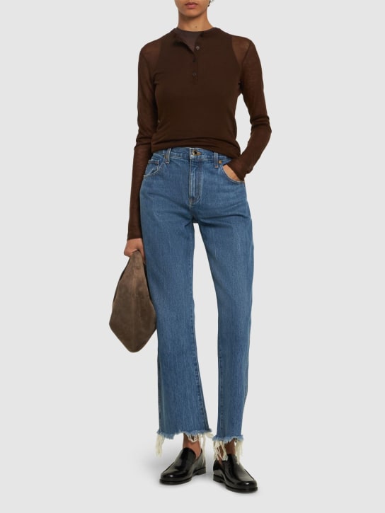 Khaite: Kerrie cotton denim straight jeans - Blue - women_1 | Luisa Via Roma