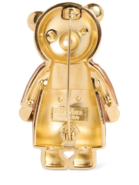 Max Mara: Shiny Teddy Madame pin - Altın Rengi - women_1 | Luisa Via Roma