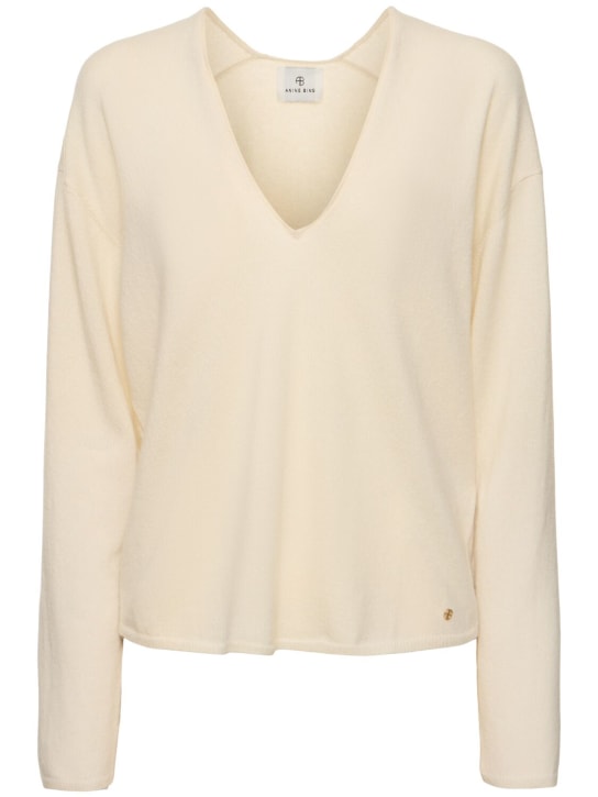 ANINE BING: Athena cashmere sweater - Cream - women_0 | Luisa Via Roma