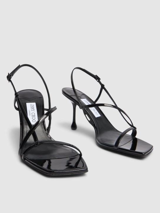 Jimmy Choo: 80mm Etana leather sandals - Black - women_2 | Luisa Via Roma