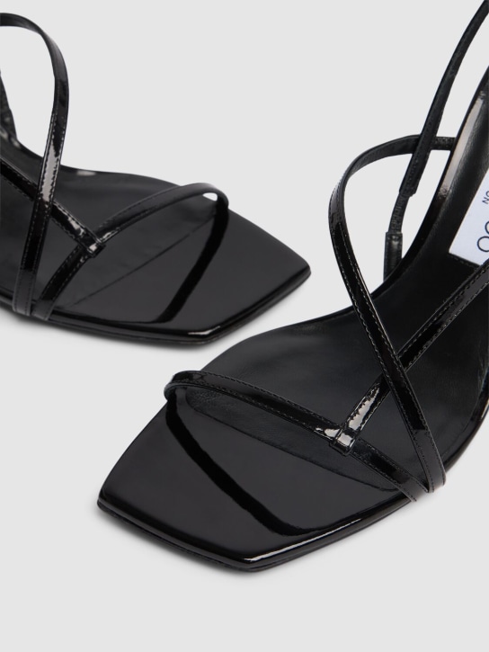 Jimmy Choo: 80mm Etana leather sandals - Black - women_3 | Luisa Via Roma
