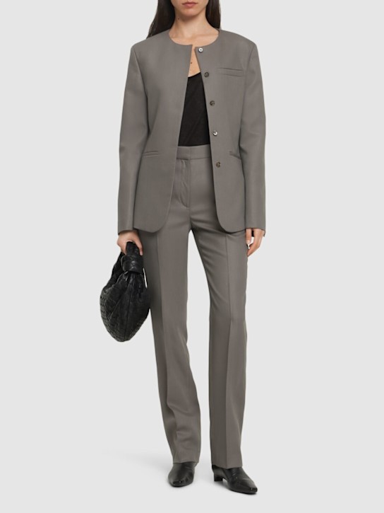 Loulou De Saison: Lavena collarless wool jacket - women_1 | Luisa Via Roma