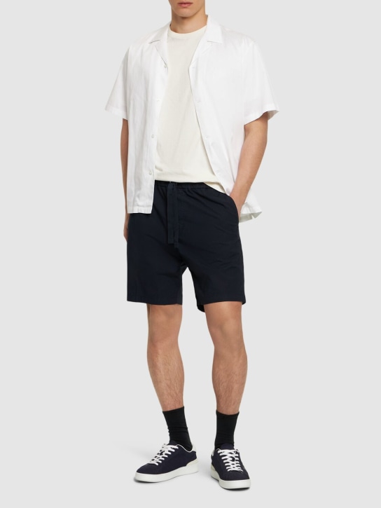 Boss: Kenosh cotton blend shorts - Koyu Mavi - men_1 | Luisa Via Roma