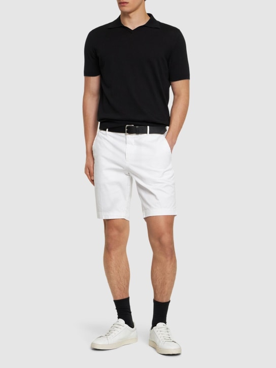 Boss: Shorts aus Stretch-Baumwolle - Weiß - men_1 | Luisa Via Roma