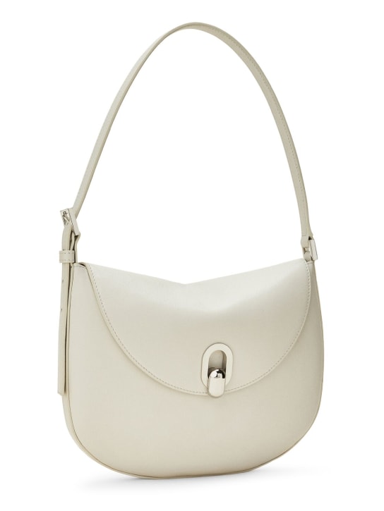 Savette: The Small Tondo smooth leather hobo bag - Ivory - women_1 | Luisa Via Roma