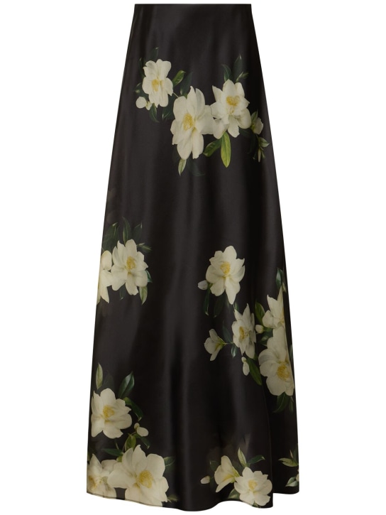 Zimmermann: Harmony floral flared silk maxi skirt - Multi/Black - women_0 | Luisa Via Roma