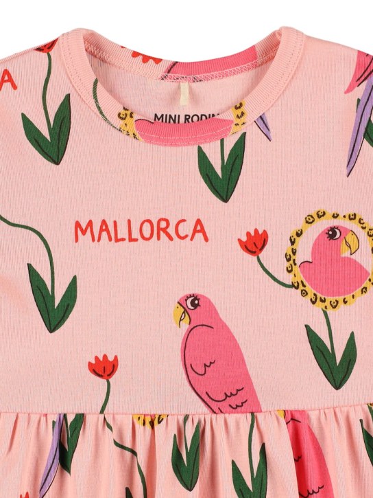 Mini Rodini: Printed organic cotton jersey dress - Pink - kids-girls_1 | Luisa Via Roma