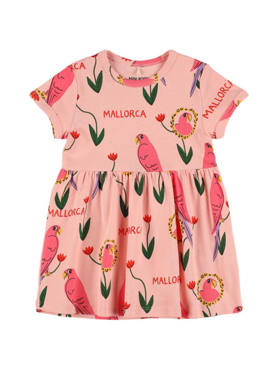 Mini Rodini: Printed organic cotton jersey dress - Pink - kids-girls_0 | Luisa Via Roma