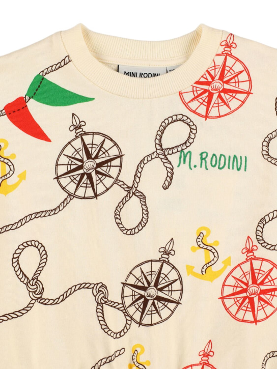 Mini Rodini: Printed organic cotton sweatshirt - White/Multi - kids-girls_1 | Luisa Via Roma