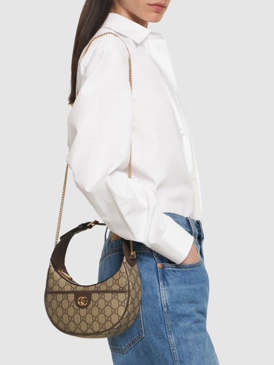 Gucci: Super Mini Ophidia GG canvas bag - Ebony - women_1 | Luisa Via Roma