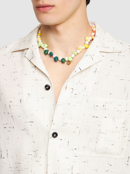 Casablanca: Collar de perlas sintéticas - Multi/Gold - men_1 | Luisa Via Roma