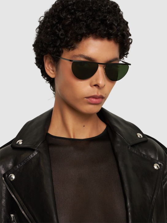Khaite: Gafas de sol de metal - Negro/Verde - women_1 | Luisa Via Roma