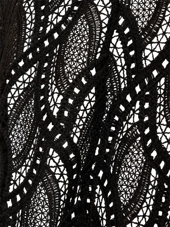 Ermanno Scervino: Crochet off-the-shoulder mini dress - Black - women_1 | Luisa Via Roma