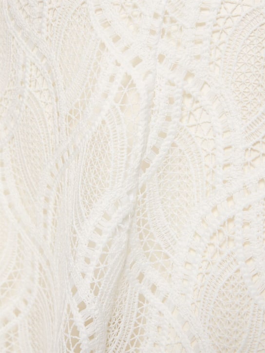 Ermanno Scervino: Robe courte en crochet à col bardot - Blanc - women_1 | Luisa Via Roma