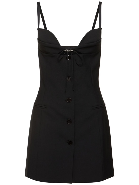 Nensi Dojaka: Tailored buttoned bra dress - Siyah - women_0 | Luisa Via Roma