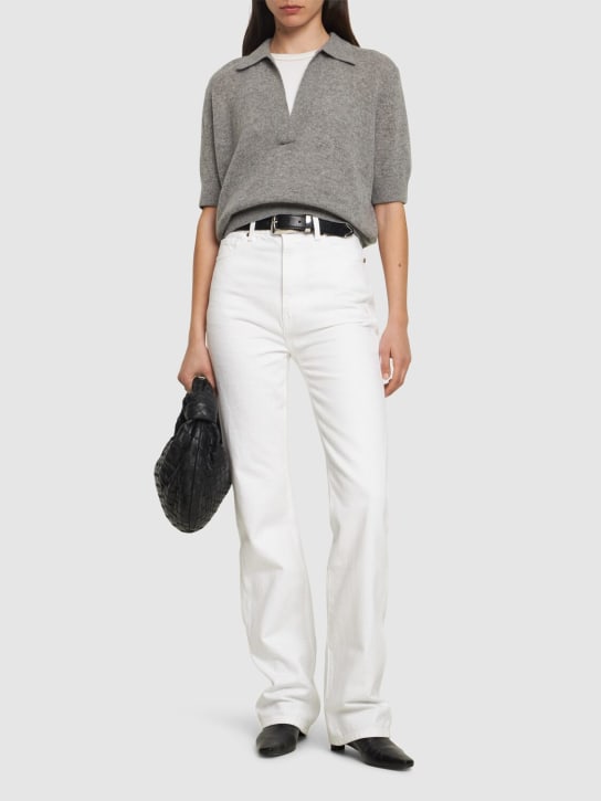 Khaite: Shrunken Jo cashmere blend sweater - Grey - women_1 | Luisa Via Roma