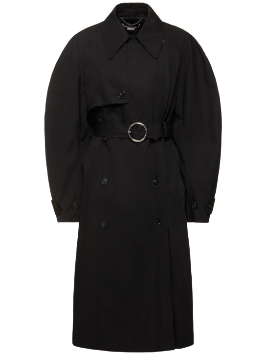 Stella McCartney: Cotton gabardine belted trench coat - Black - women_0 | Luisa Via Roma