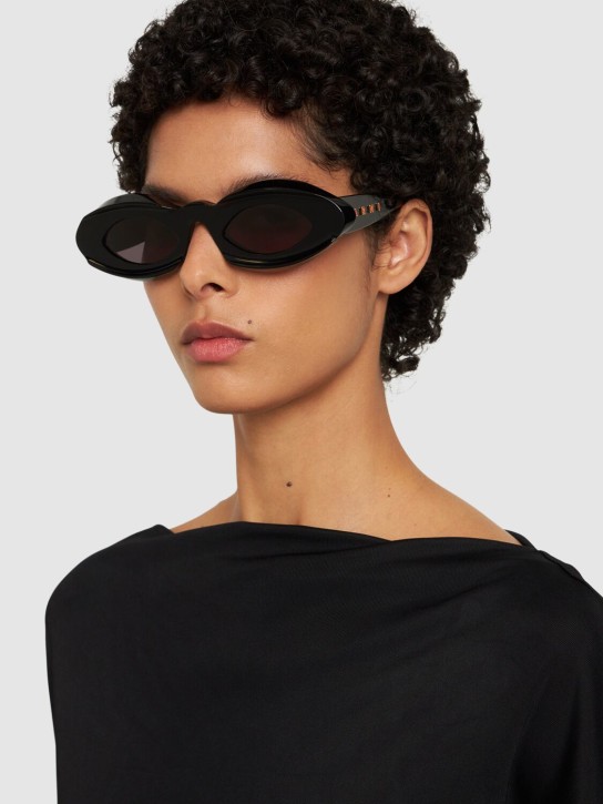 Marni: Dark Doodad black acetate sunglasses - Black/Grey - women_1 | Luisa Via Roma