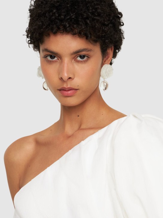 Magda Butrym: Rose crystal & faux pearl earrings - Natural - women_1 | Luisa Via Roma