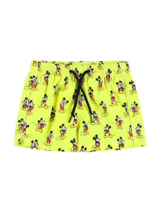 Mc2 Saint Barth: Mickey print nylon swim shorts - Sarı - kids-boys_0 | Luisa Via Roma