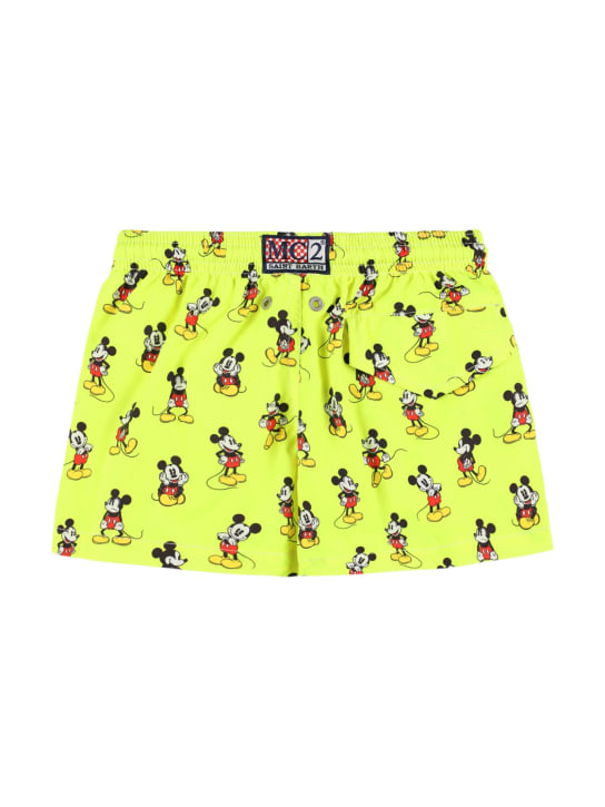 Mc2 Saint Barth: Mickey print nylon swim shorts - Yellow - kids-boys_1 | Luisa Via Roma
