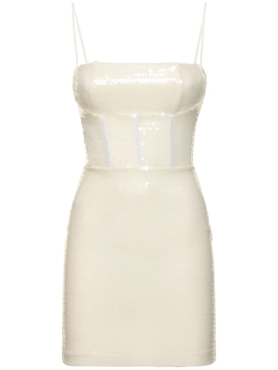 Nensi Dojaka: Kendall sequined mini dress - Beyaz - women_0 | Luisa Via Roma