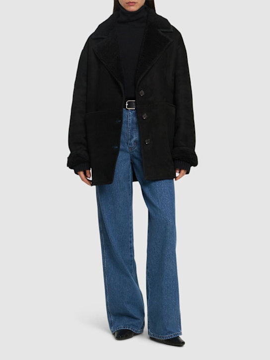 Loulou De Saison: Cirebo suede shearling coat - women_1 | Luisa Via Roma